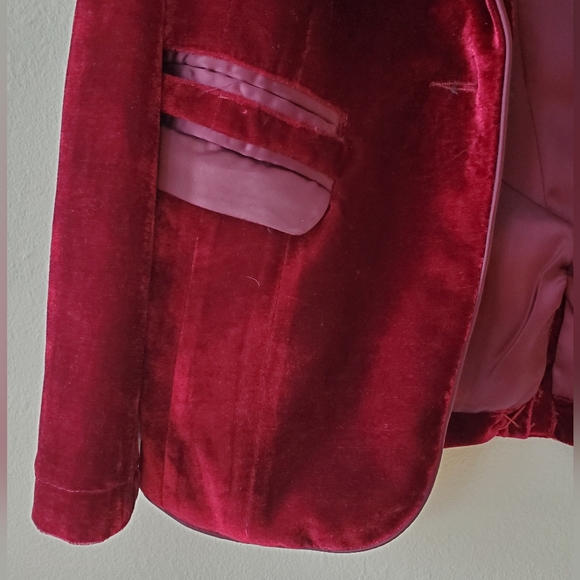 Cranberry Velvet Blazer - Picture 2 of 5